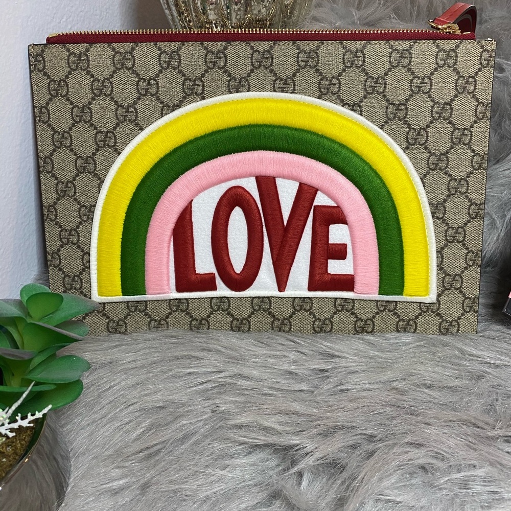 Gucci limited edition rainbow love clutch